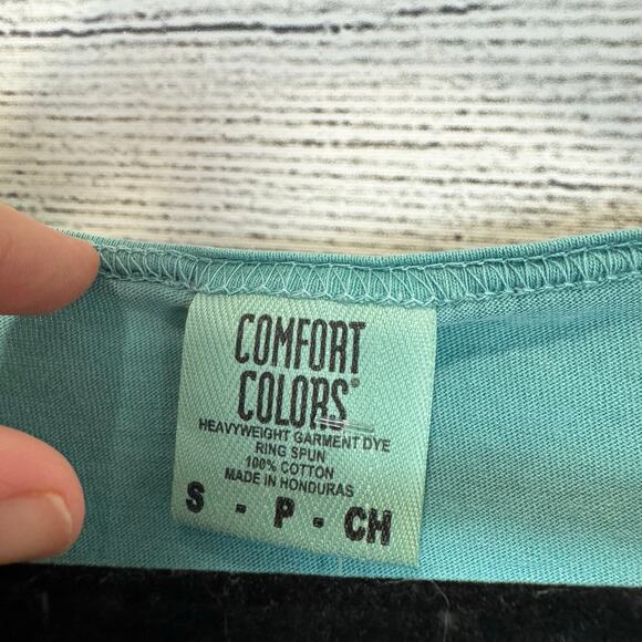 Comfort Colors Women's Teal Floats Well With Others Summer Tank Size Small - Picture 4 of 6